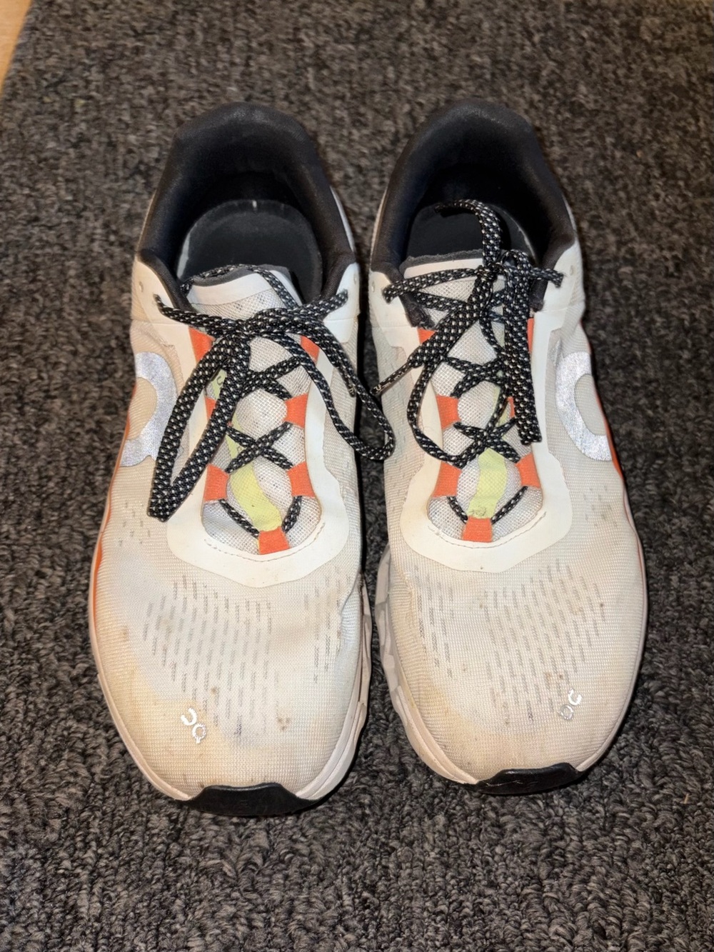 On Running Men’s White and Orange Cloudmonster Sneakers - Picture 2 of 5